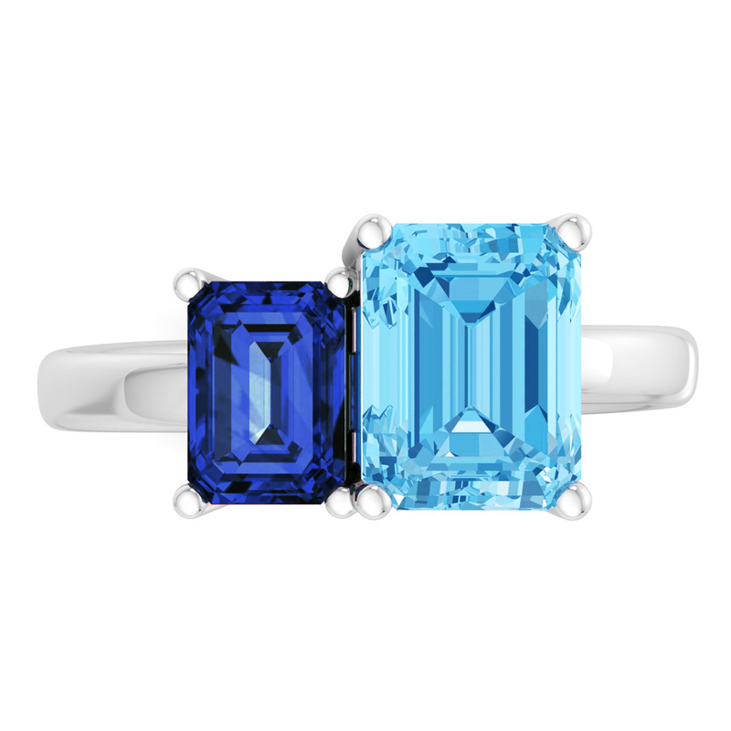 Martha Stewart 3 1/4ctw. Sapphire & Blue Topaz Two Stone Ring In Sterling Silver image number null